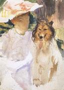 John Singer Sargent Woman with Collie (mk18) oil painting picture wholesale
